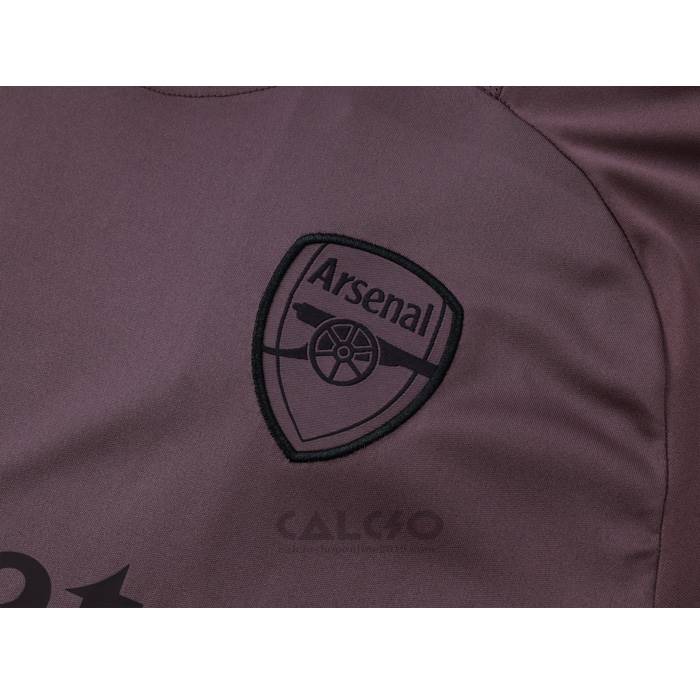 Tuta da Track Arsenal Manica Corta 2024-2025 Grigio Purpura - Pantaloncini